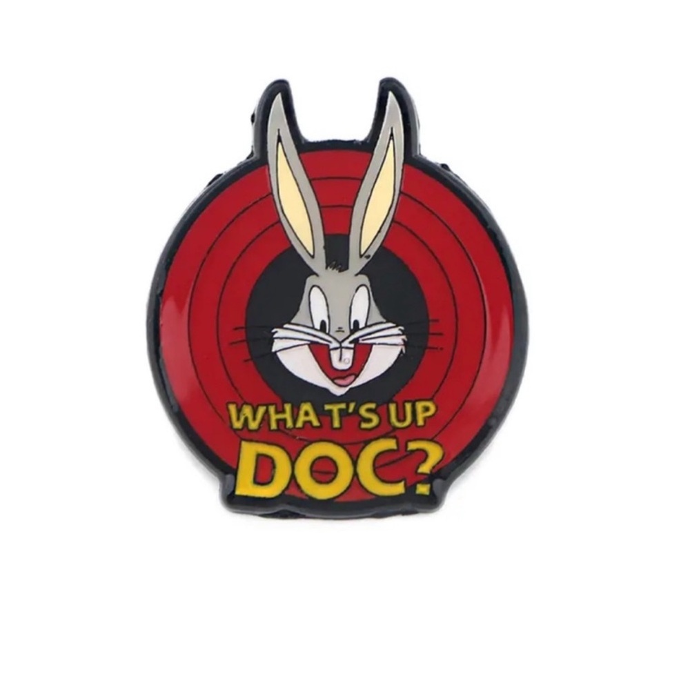 Looney Tunes Character Enamel Metal Pin, Bugs Bunny With Carrot What's U…